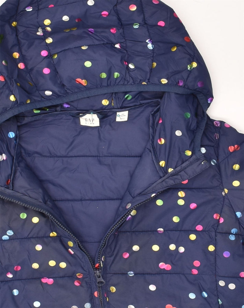 GAP Girls Hooded Padded Jacket 15-16 Years 2XL Navy Blue Spotted Nylon | Vintage Gap | Thrift | Second-Hand Gap | Used Clothing | Messina Hembry 