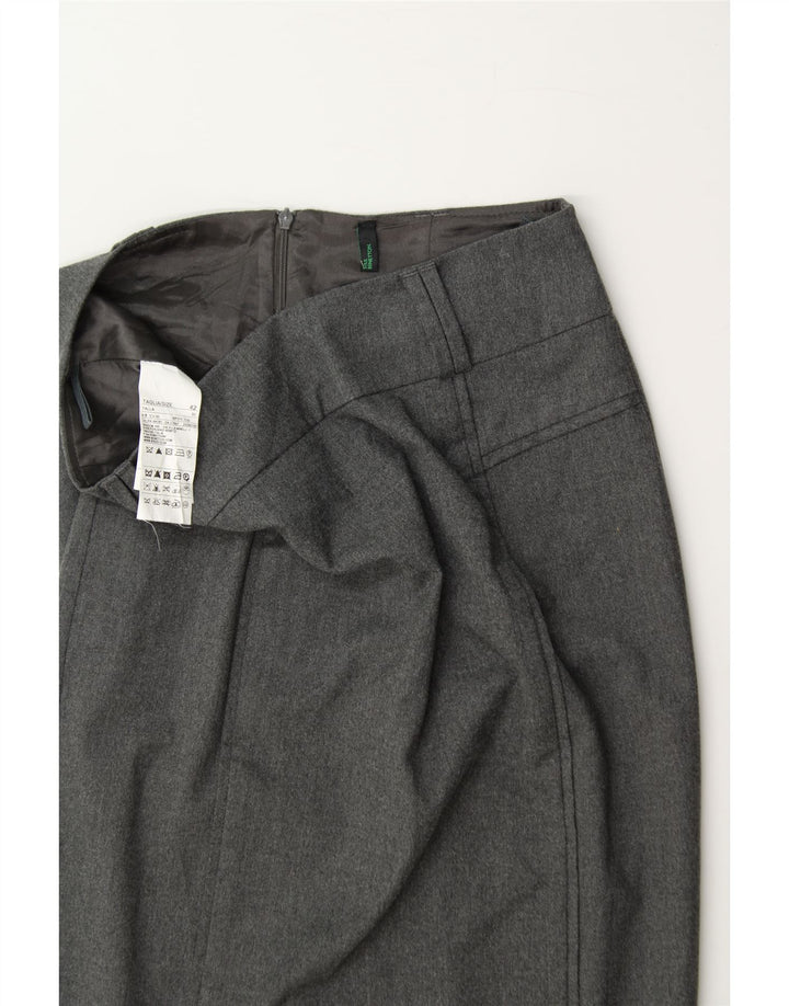 BENETTON Womens Pencil Skirt IT 42 Medium W30  Grey Polyester Vintage Benetton and Second-Hand Benetton from Messina Hembry 