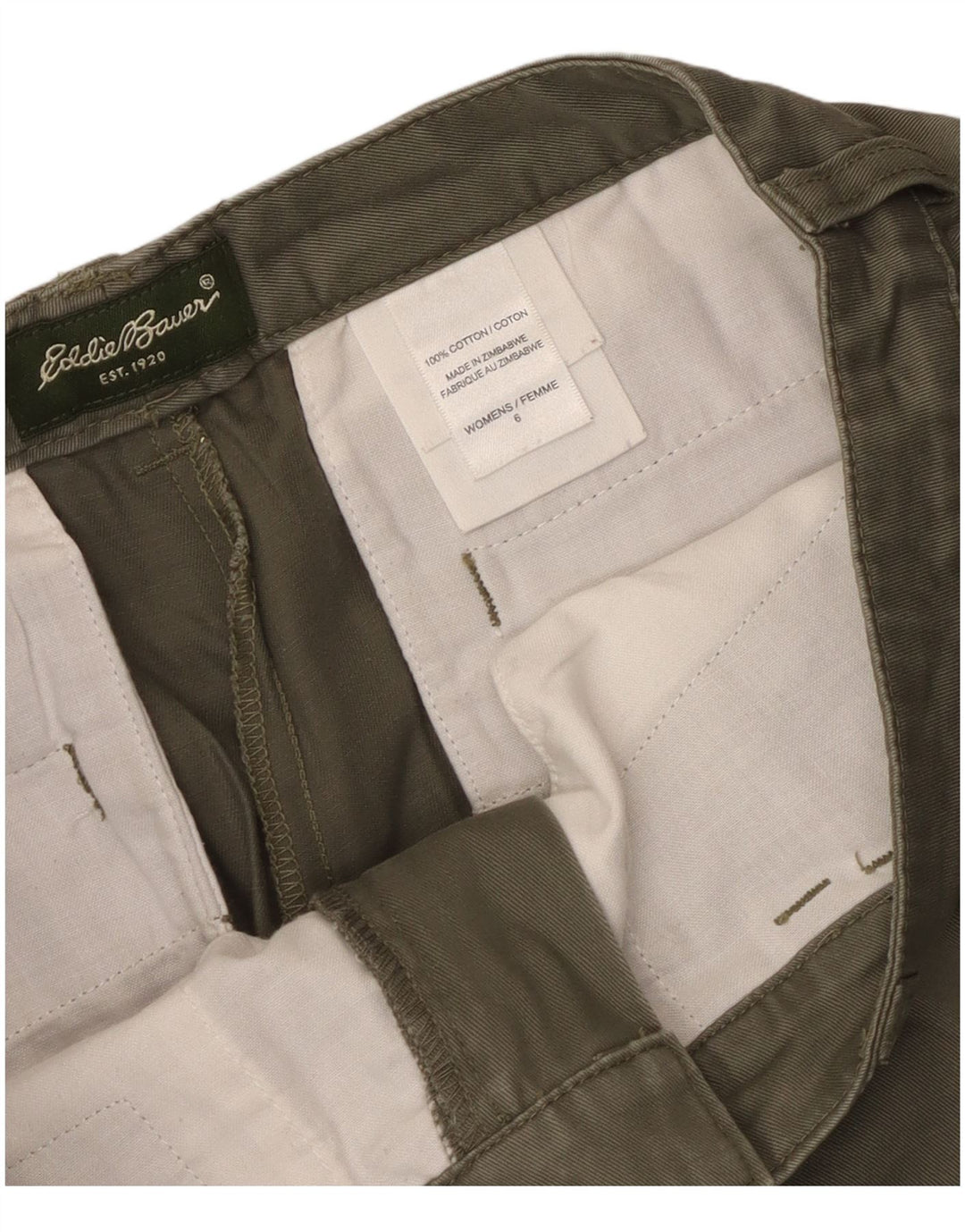 Eddie Bauer Womens Casual Shorts US 6 Medium W30 Khaki Cotton