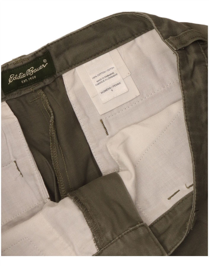 Eddie Bauer Womens Casual Shorts US 6 Medium W30 Khaki Cotton