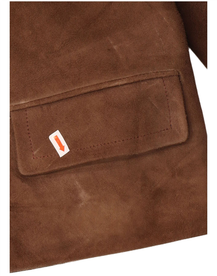 Vintage Womens Suede Jacket UK 12 Medium Brown