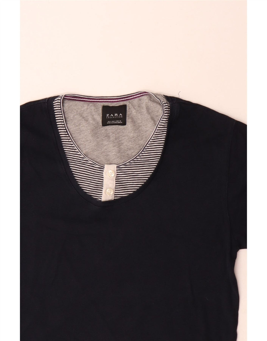 Zara Mens T-Shirt Top Small Navy Blue