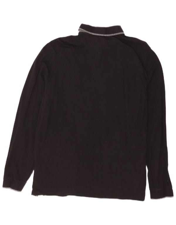 Champion Mens Long Sleeve Polo Shirt 2XL Black Cotton