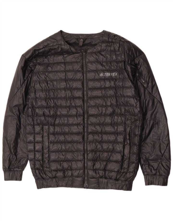 Adidas Mens Padded Jacket UK 38 Medium Black Nylon