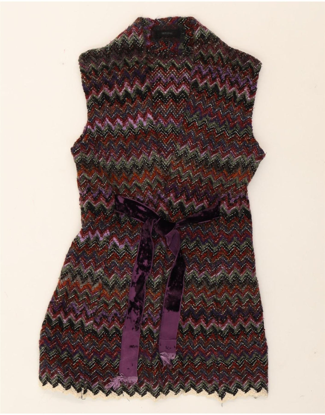Vintage Womens Cardigan Sweater UK 10 Small Multicoloured Chevron