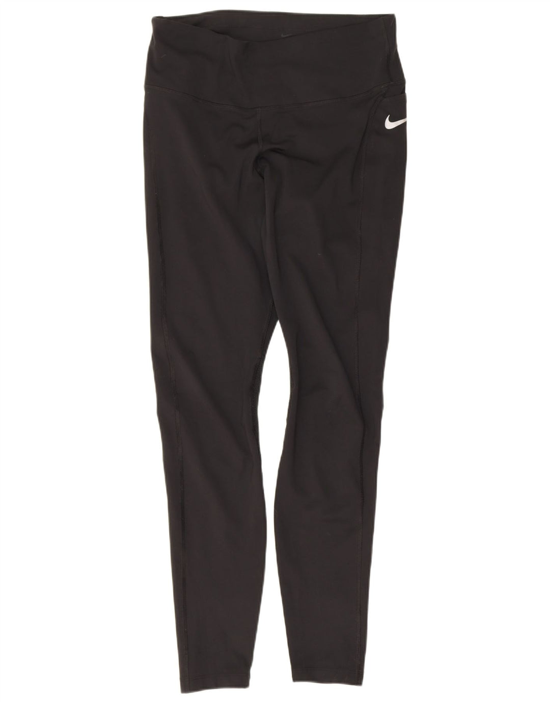 Nike Womens Dri Fit Leggings UK 12 Medium Black Polyester