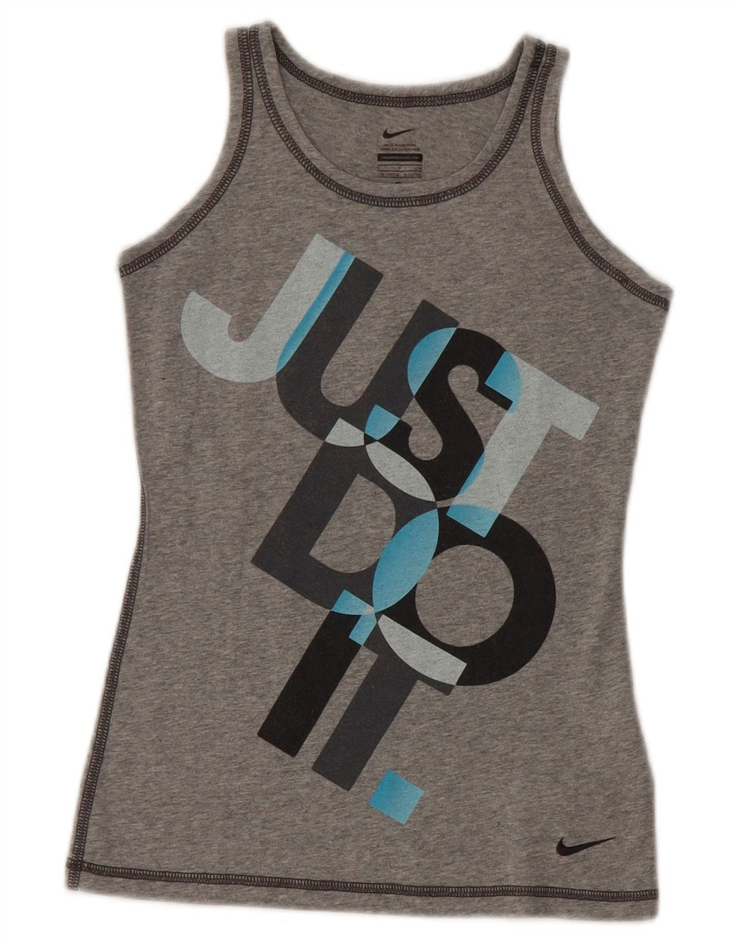 Nike Boys Graphic Vest Top 8-9 Years Small Grey Cotton