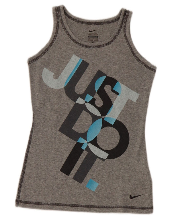 Nike Boys Graphic Vest Top 8-9 Years Small Grey Cotton