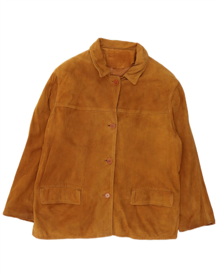 Conbipel Womens Suede Jacket UK 16 Large Brown Leather
