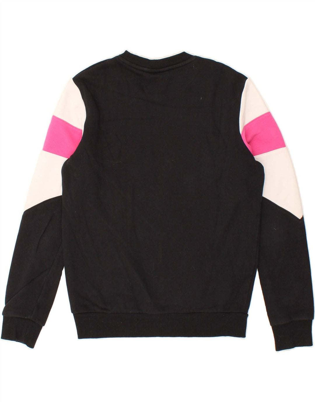 FILA Womens Graphic Sweatshirt Jumper UK 8 Small Black Colourblock Vintage Fila and Second-Hand Fila from Messina Hembry 
