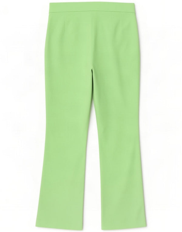 Zara Womens Crop Bootcut Casual Trousers Medium W28 L26 Green Cotton