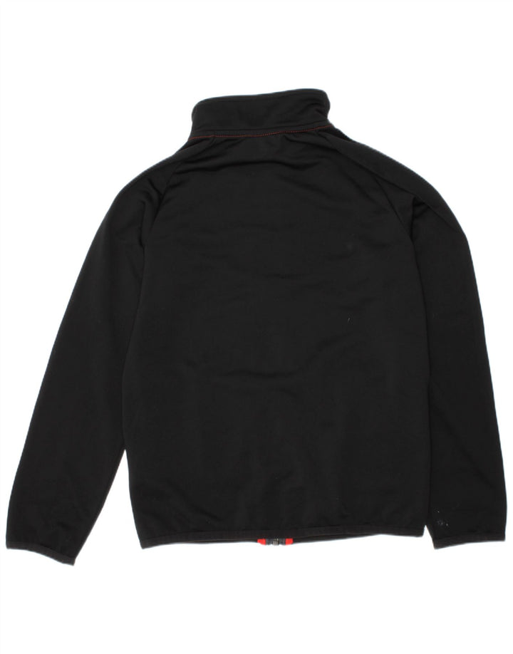 Adidas Boys Tracksuit Top Jacket 7-8 Years Black Colourblock Polyester