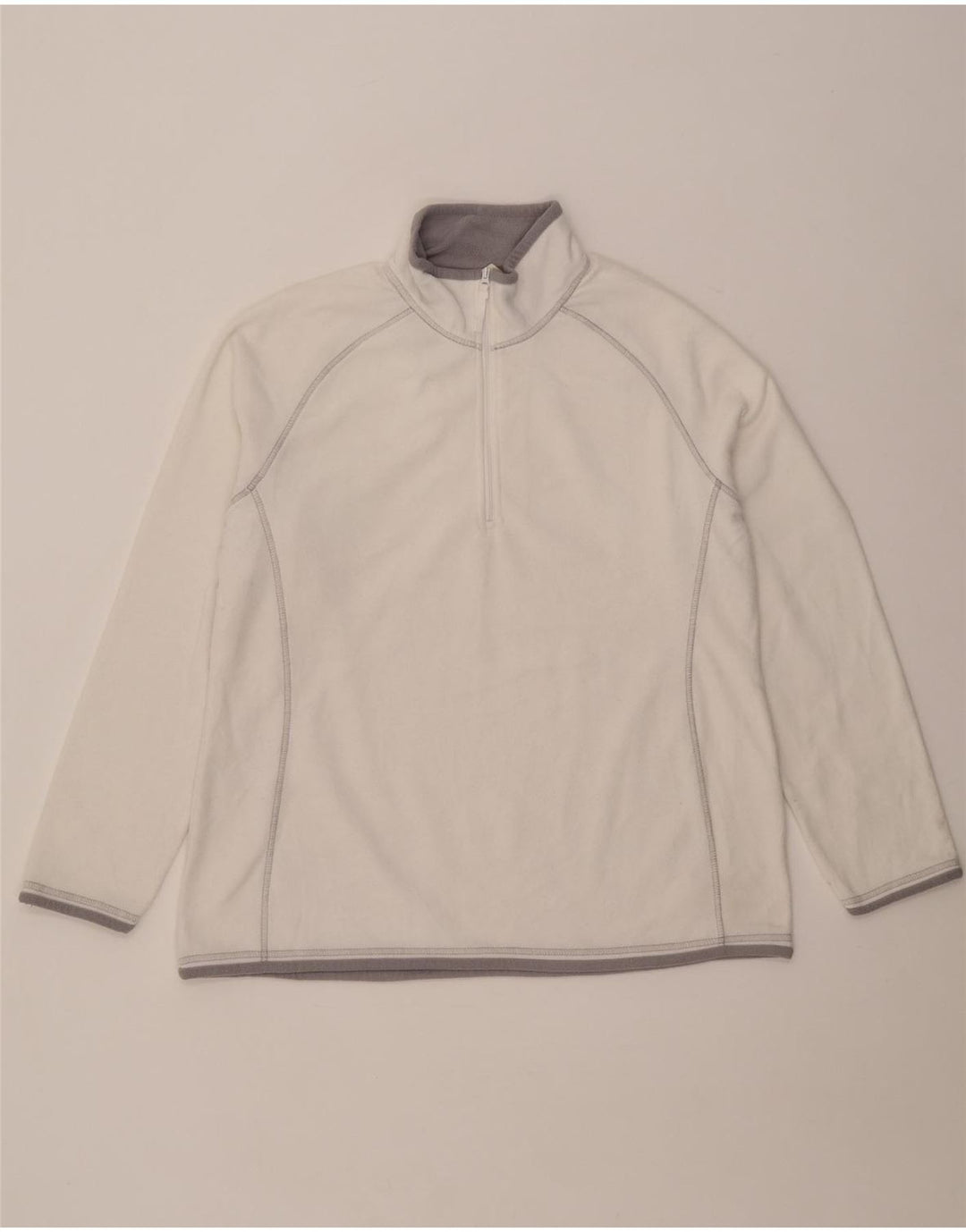 MOUNTAIN WAREHOUSE Womens Zip Neck Fleece Jumper UK 18 XL White Polyester