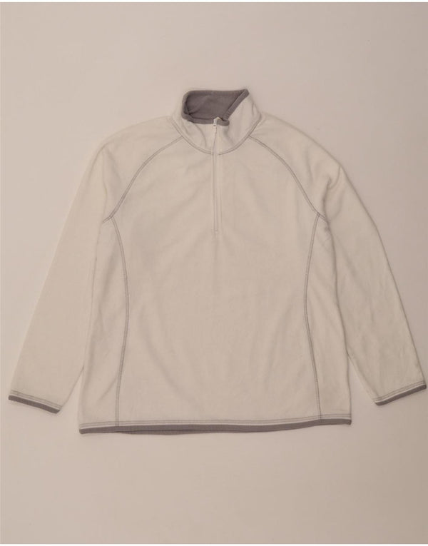 MOUNTAIN WAREHOUSE Womens Zip Neck Fleece Jumper UK 18 XL White Polyester