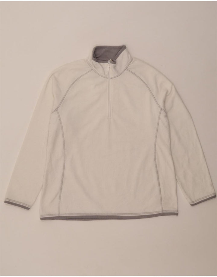 MOUNTAIN WAREHOUSE Womens Zip Neck Fleece Jumper UK 18 XL White Polyester