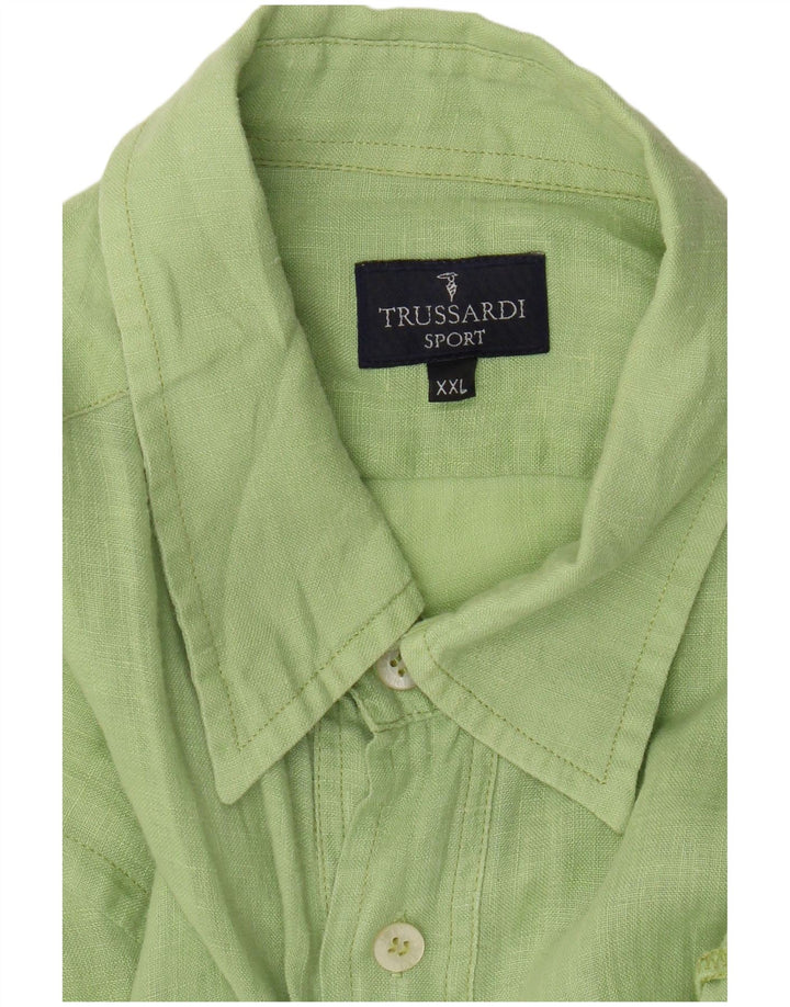 Trussardi Mens Short Sleeve Shirt 2XL Green