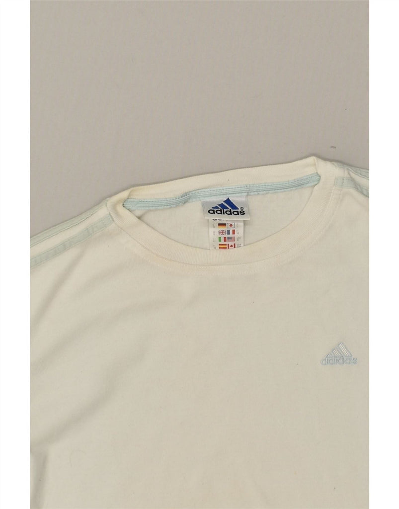 ADIDAS Womens Oversized T-Shirt Top UK 10 Small White Cotton Vintage Adidas and Second-Hand Adidas from Messina Hembry 