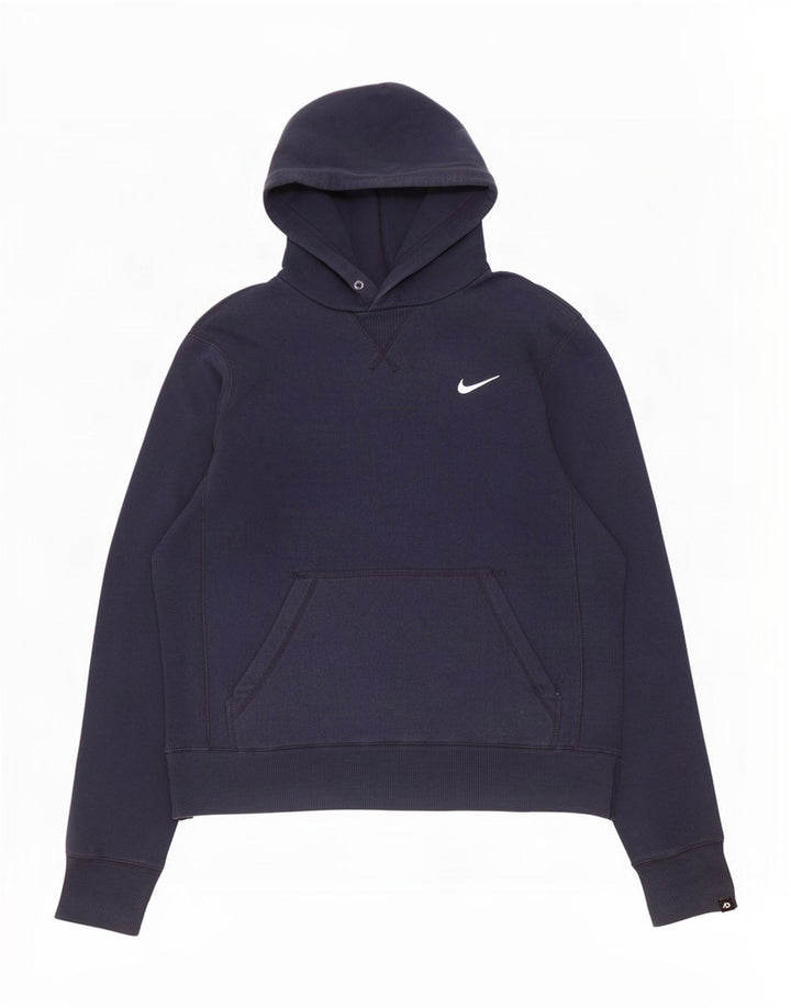 Nike Mens Hoodie Jumper Medium Navy Blue Cotton