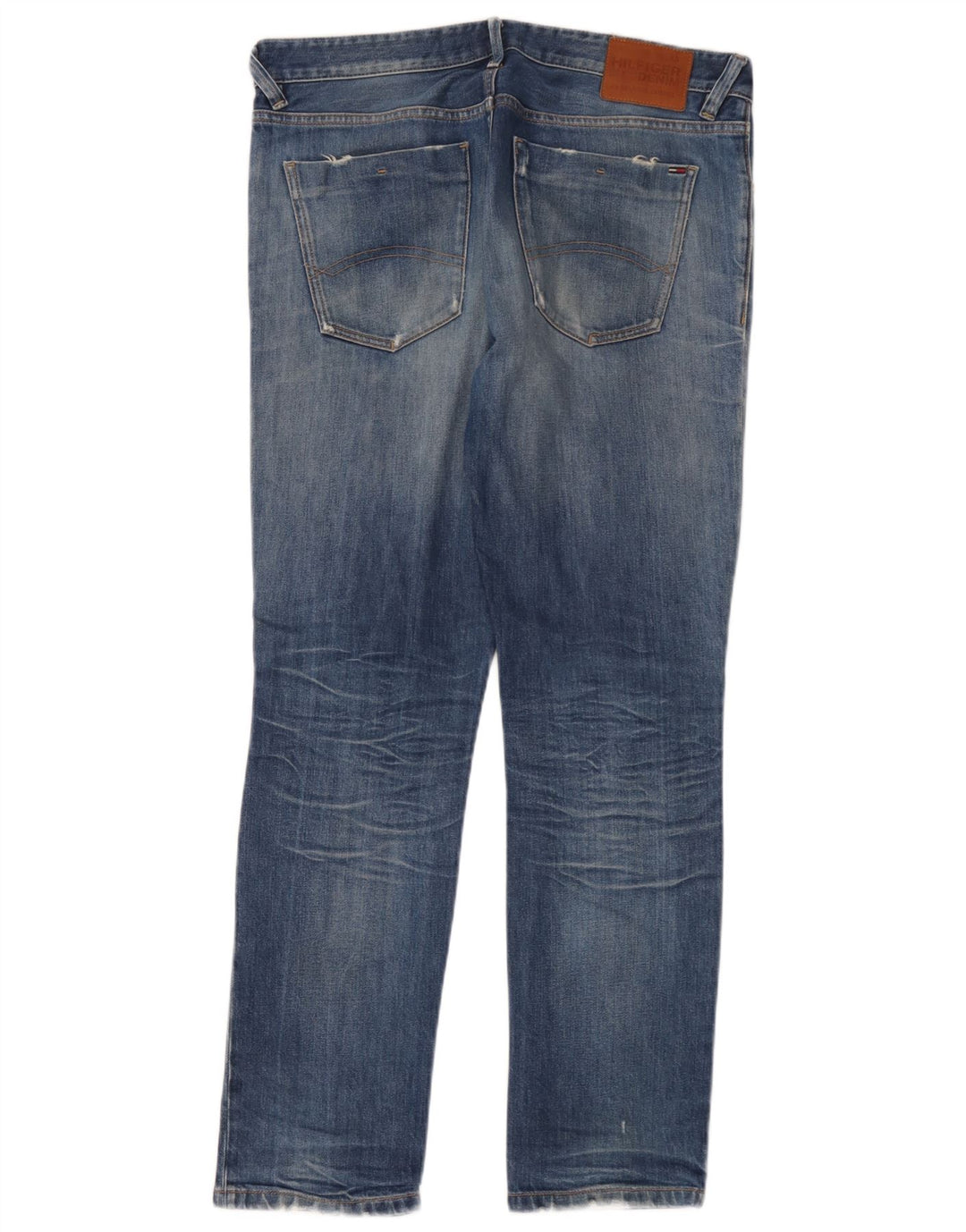 Tommy Hilfiger Mens Distressed Slim Jeans W34 L32 Blue Cotton