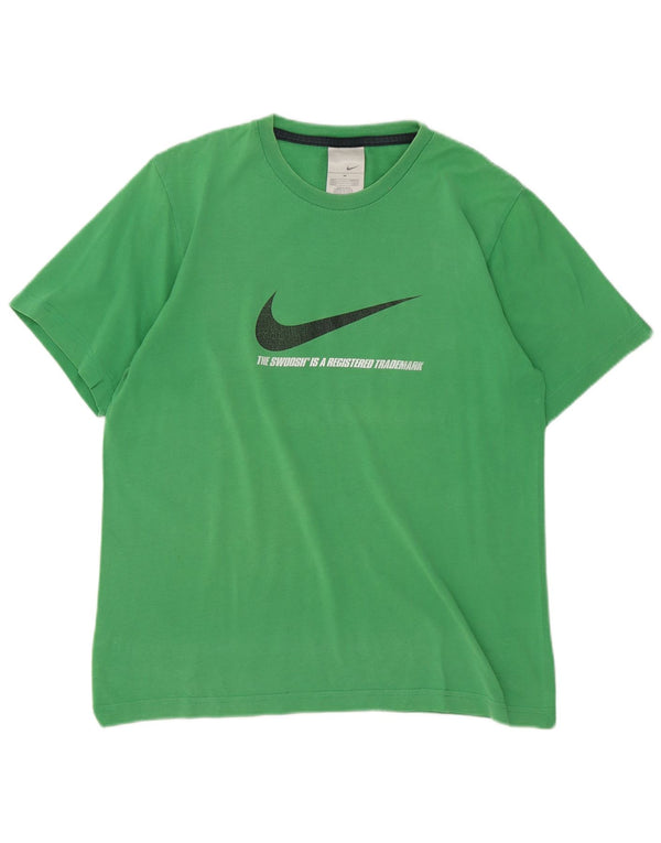 Nike Mens Graphic T-Shirt Top UK 39/41 Medium Green Cotton