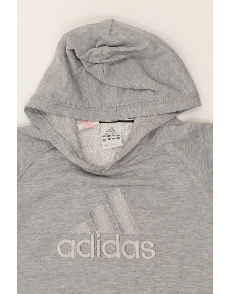 ADIDAS Boys Graphic Hoodie Jumper 13-14 Years Grey Cotton | Vintage Adidas | Thrift | Second-Hand Adidas | Used Clothing | Messina Hembry 