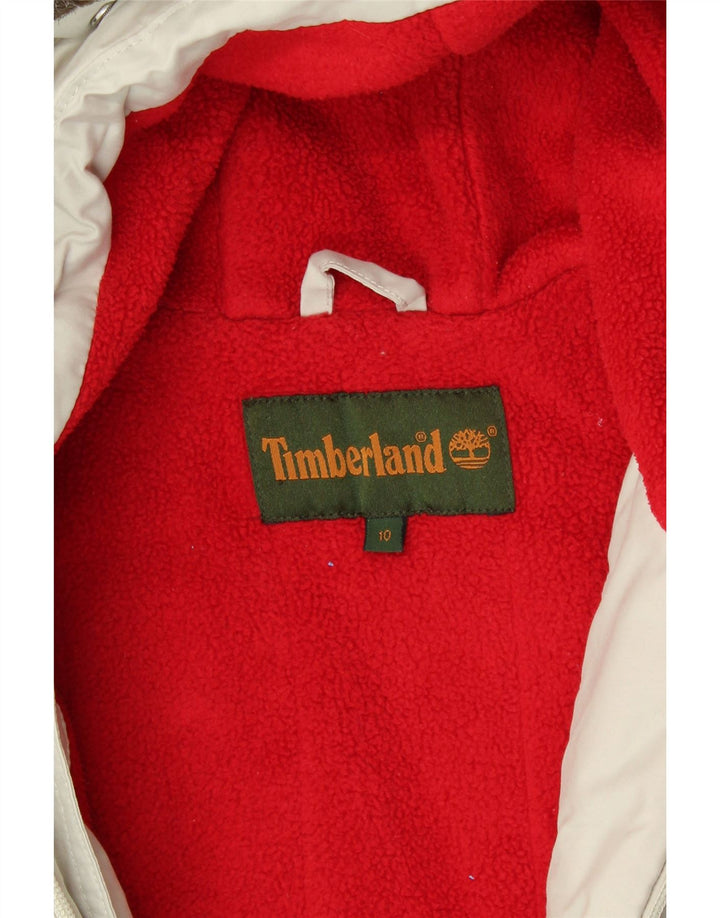 TIMBERLAND Boys Hooded Windbreaker Jacket 9-10 Years Grey Polyester Vintage Timberland and Second-Hand Timberland from Messina Hembry 