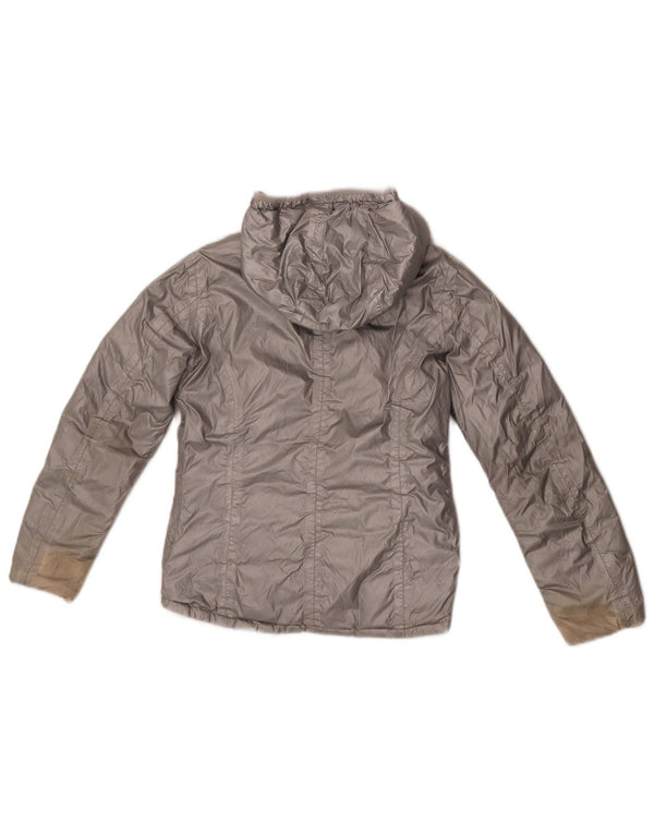 K-Way Girls Reversible Padded Jacket 9-10 Years Silver Polyester