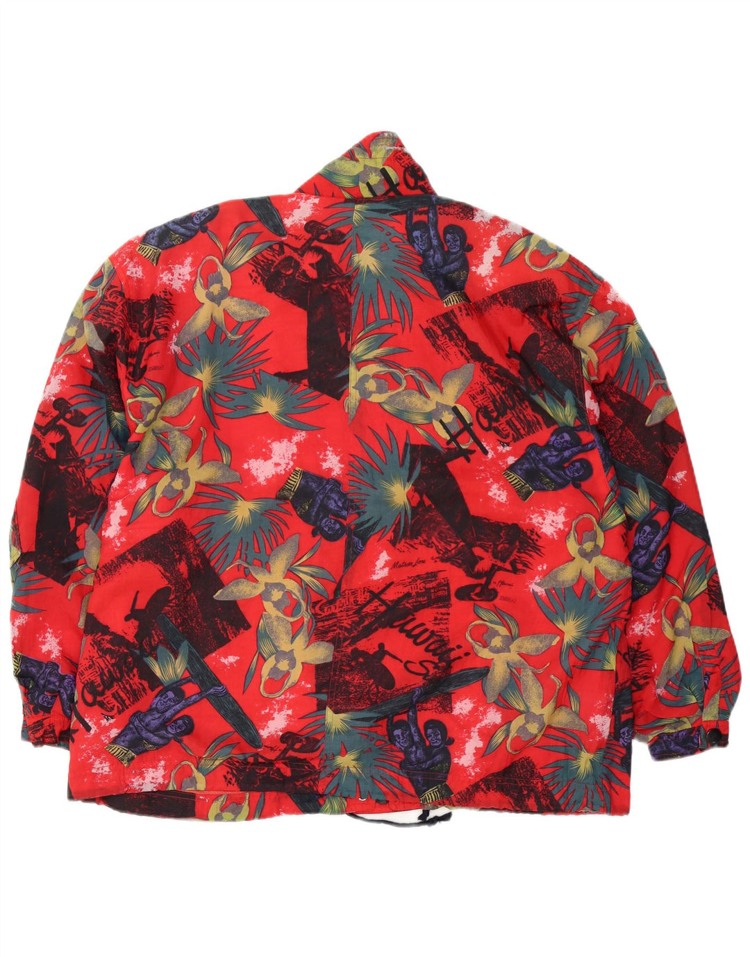 Gil Bret Womens Oversized Windbreaker Jacket UK 14 Large Red Floral