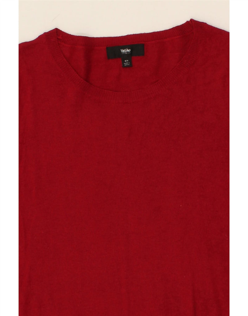 MOSSIMO Womens Boat Neck Jumper Sweater UK 12 Medium Red Nylon Vintage Mossimo and Second-Hand Mossimo from Messina Hembry 