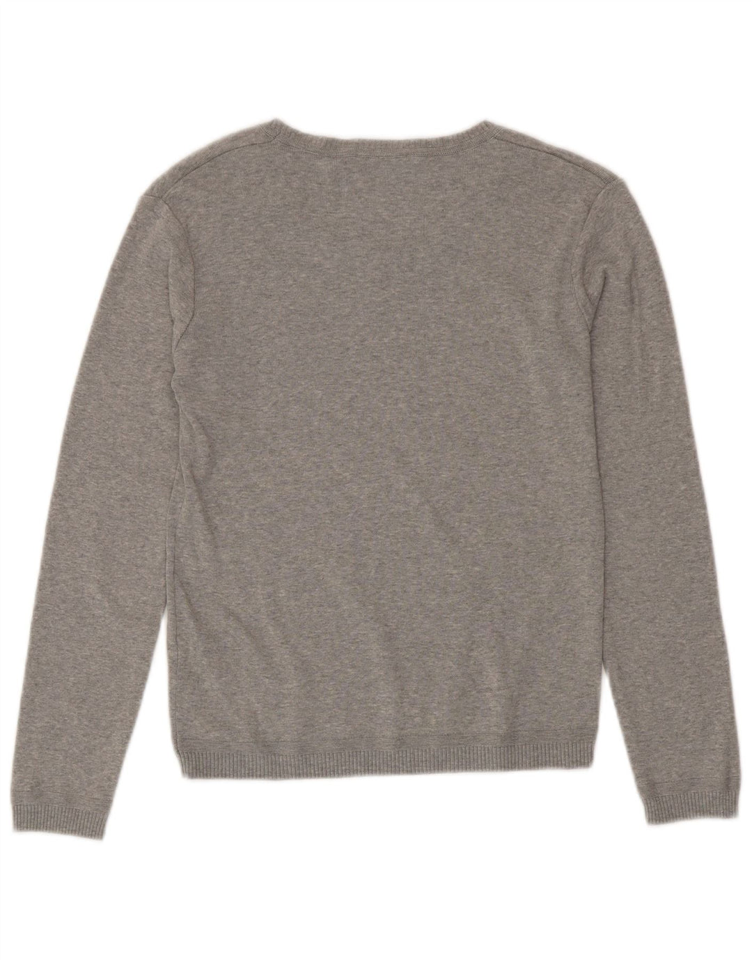 BENETTON Womens Boat Neck Jumper Sweater UK 10 Small Grey Cotton