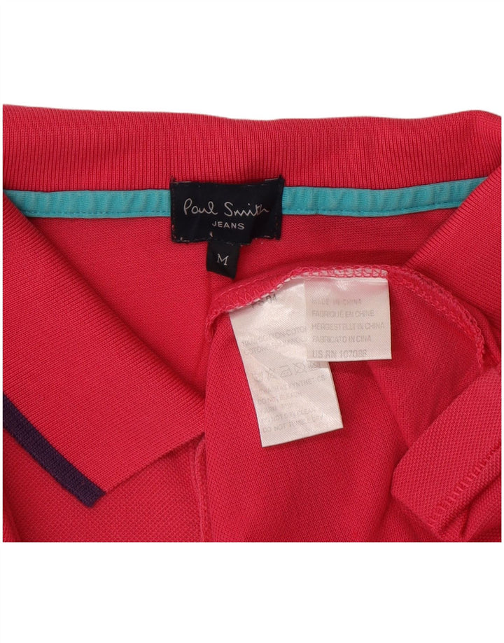 Paul Smith Mens Polo Shirt Medium Pink Cotton