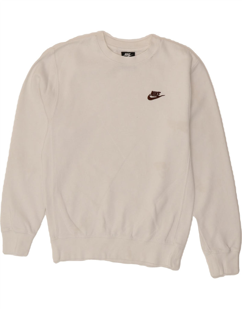 NIKE Womens Oversized Sweatshirt Jumper UK 6 XS White Vintage Nike and Second-Hand Nike from Messina Hembry 