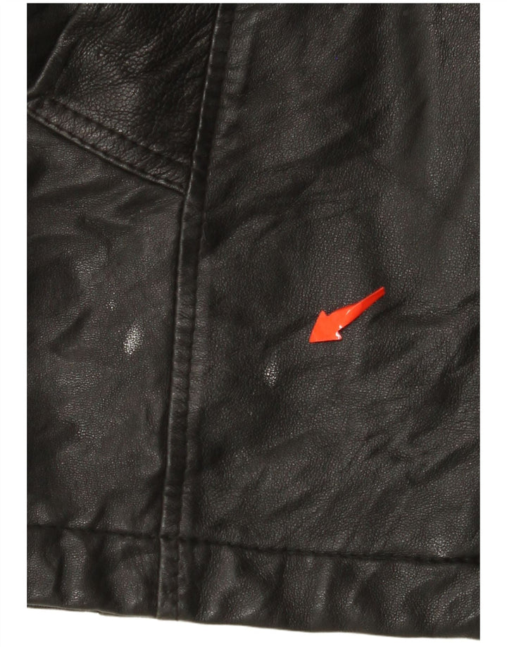 VINTAGE Mens Leather Jacket UK 38 Medium Black