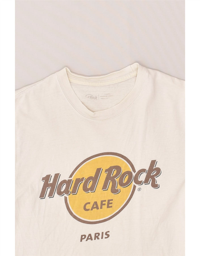 HARD ROCK CAFE Mens Paris Graphic T-Shirt Top Small Off White Cotton | Vintage Hard Rock Cafe | Thrift | Second-Hand Hard Rock Cafe | Used Clothing | Messina Hembry 