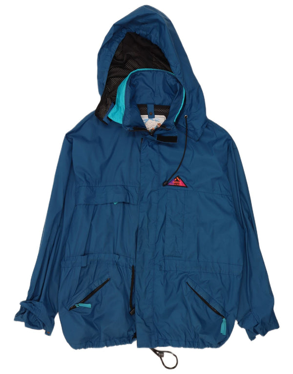Aesse Mens Hooded Loose Fit Rain Jacket UK 40 Large Blue