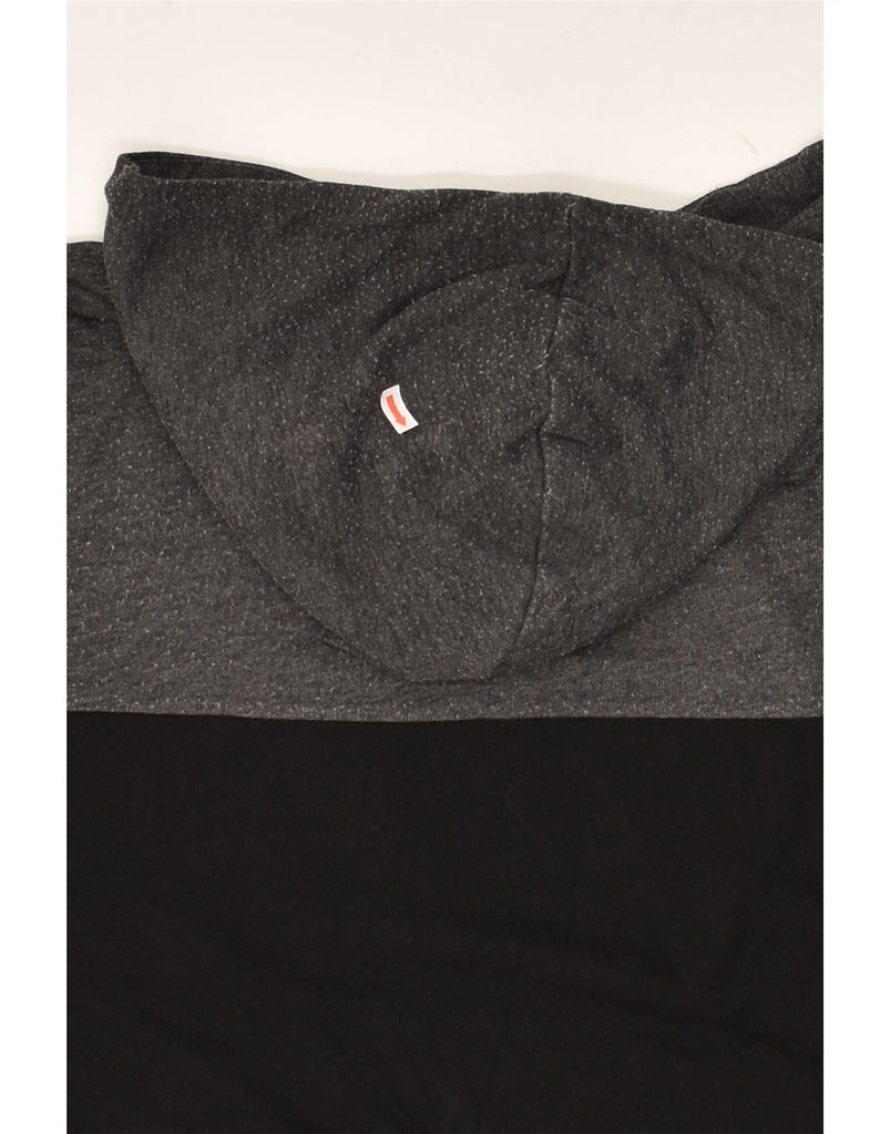 JACK & JONES Mens Graphic Hoodie Jumper Small Black Colourblock Cotton | Vintage Jack & Jones | Thrift | Second-Hand Jack & Jones | Used Clothing | Messina Hembry 