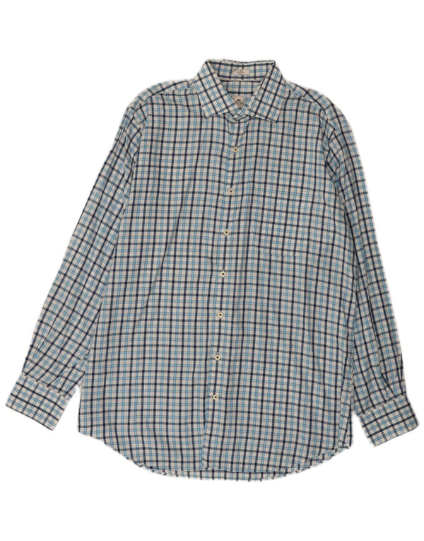 Peter Millar Mens Shirt Large Blue Check Cotton