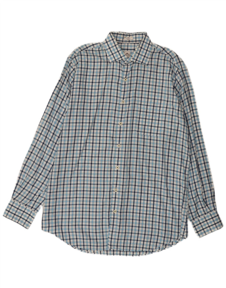 Peter Millar Mens Shirt Large Blue Check Cotton