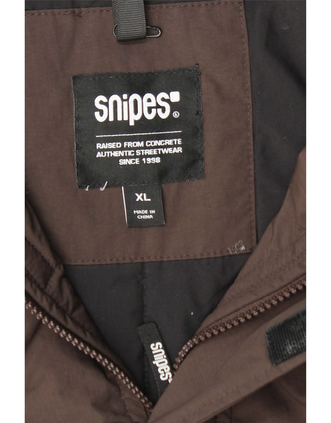 SNIPES Mens Hooded Anorak Jacket UK 42 XL Brown Polyamide