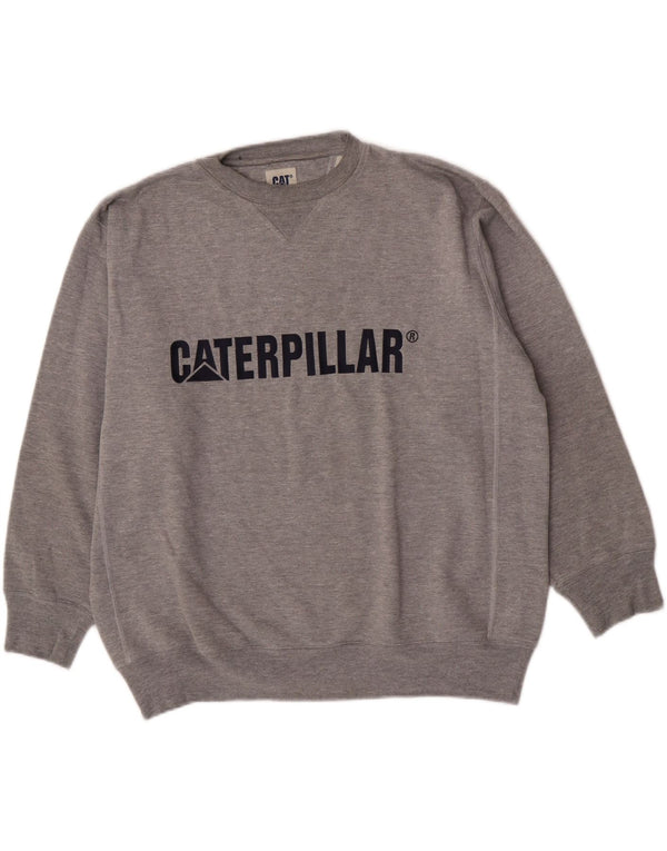 CAT Mens Graphic Loose Fit Sweatshirt Jumper Medium Grey Cotton