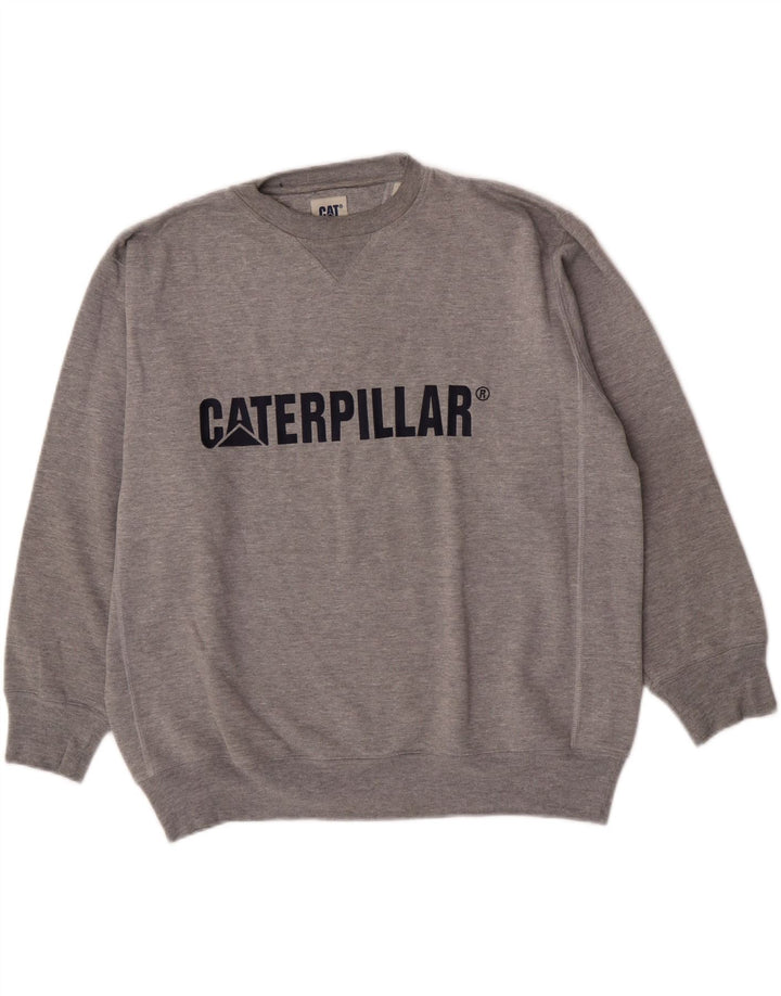 CAT Mens Graphic Loose Fit Sweatshirt Jumper Medium Grey Cotton