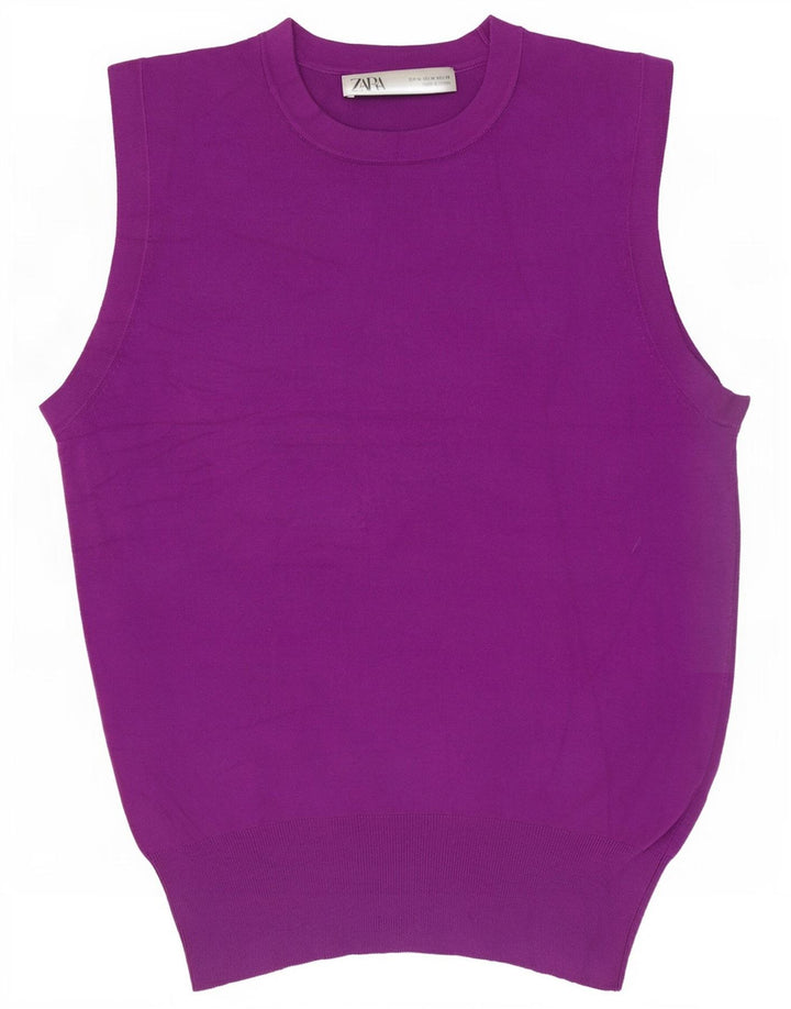 Zara Womens Vest Tank Top UK 12 Medium Purple