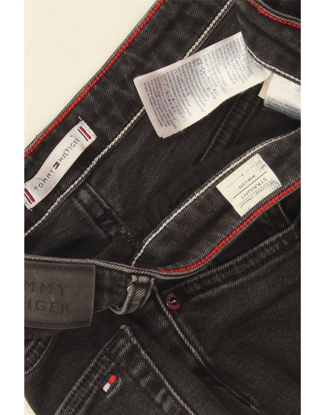 Tommy Hilfiger Womens Straight Jeans W28 L32 Black Cotton