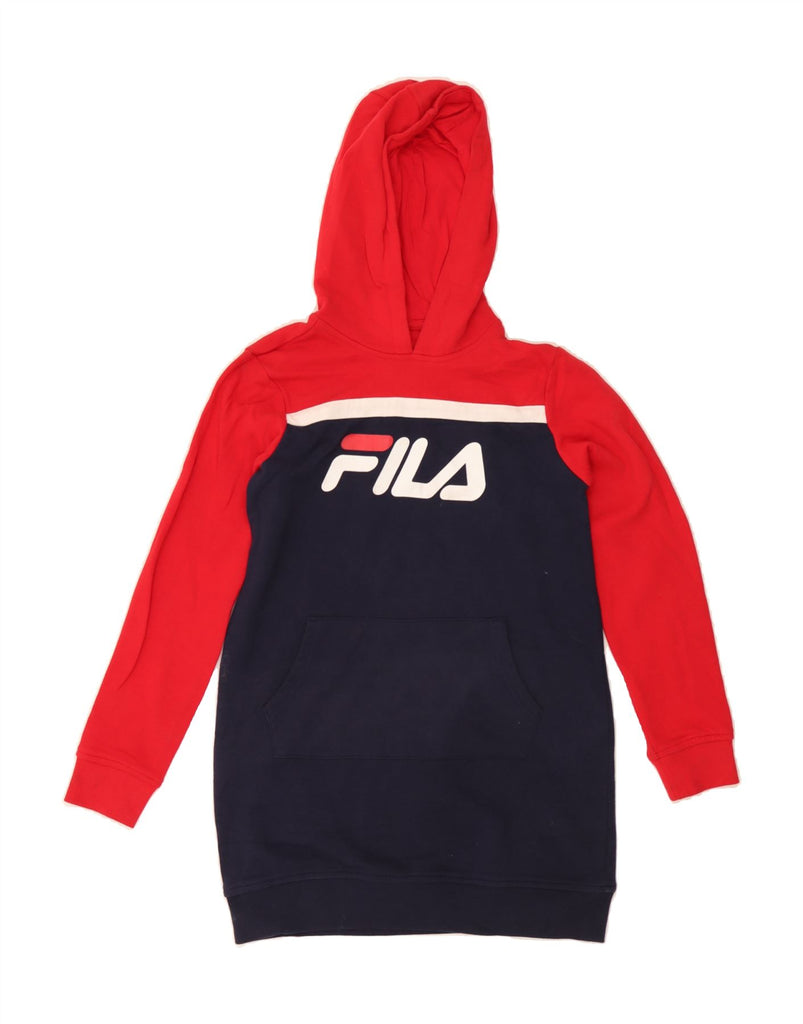 FILA Girls Graphic Jumper Dress 10-11 Years Large Navy Blue Colourblock Vintage Fila and Second-Hand Fila from Messina Hembry 
