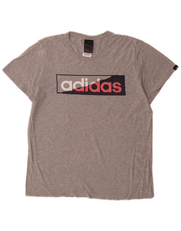 Adidas Mens Graphic T-Shirt Top Small Grey Cotton