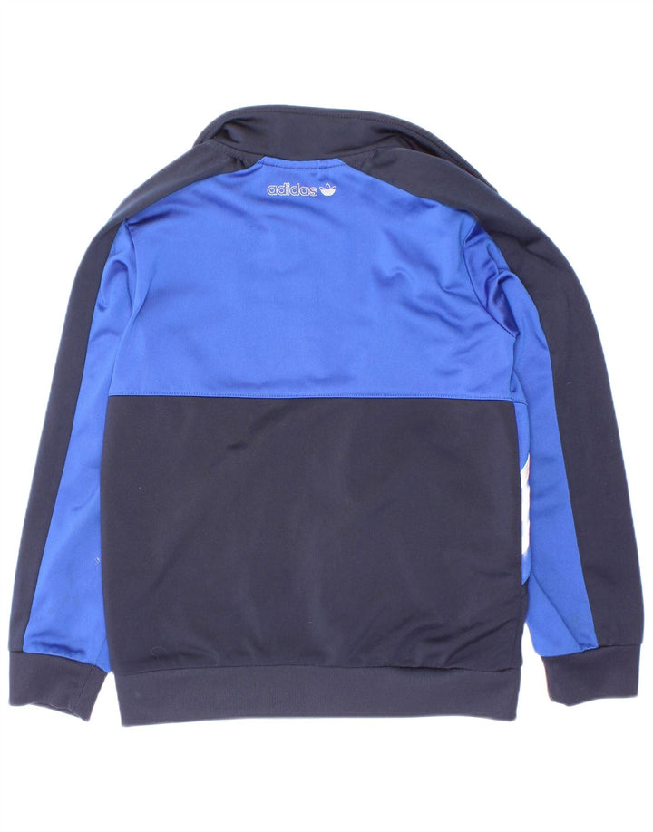Adidas Boys Primegreen Tracksuit Top Jacket 7-8 Years Blue Colourblock