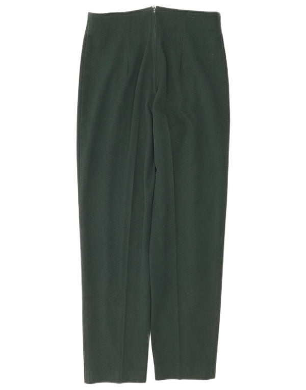 Stefanel Womens High Waist Casual Trousers IT 44 Medium W26 L26 Green