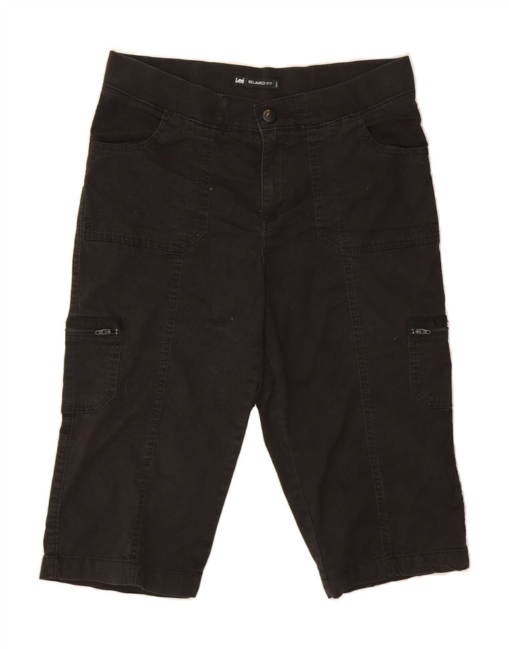 LEE Womens Relaxed Fit Bermuda Shorts US 10 Large W32 Black Cotton Vintage Lee and Second-Hand Lee from Messina Hembry 
