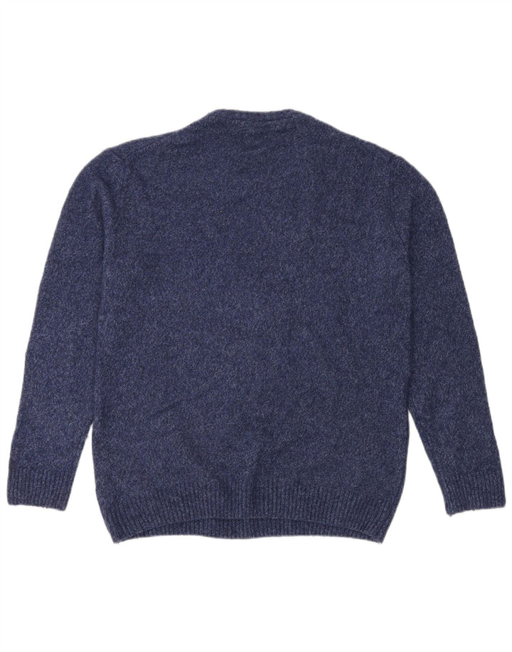 Refrigiwear Mens Crew Neck Jumper Sweater Medium Navy Blue Wool