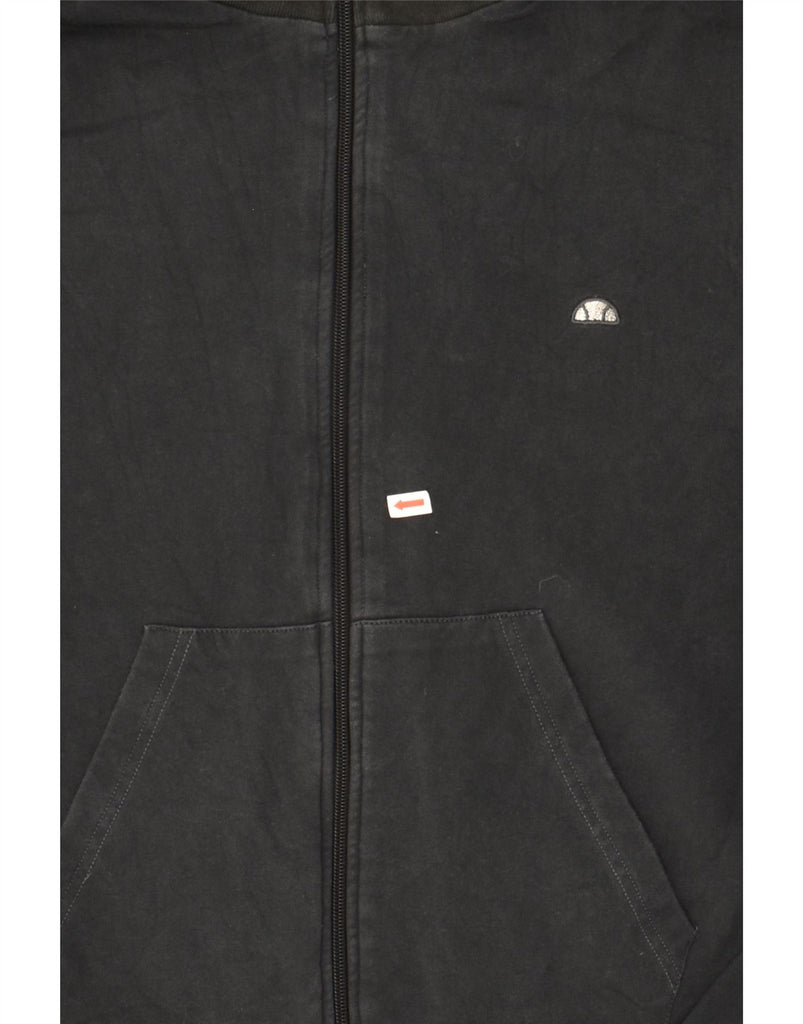 ELLESSE Womens Tracksuit Top Jacket UK 14 Medium Black Cotton | Vintage Ellesse | Thrift | Second-Hand Ellesse | Used Clothing | Messina Hembry 